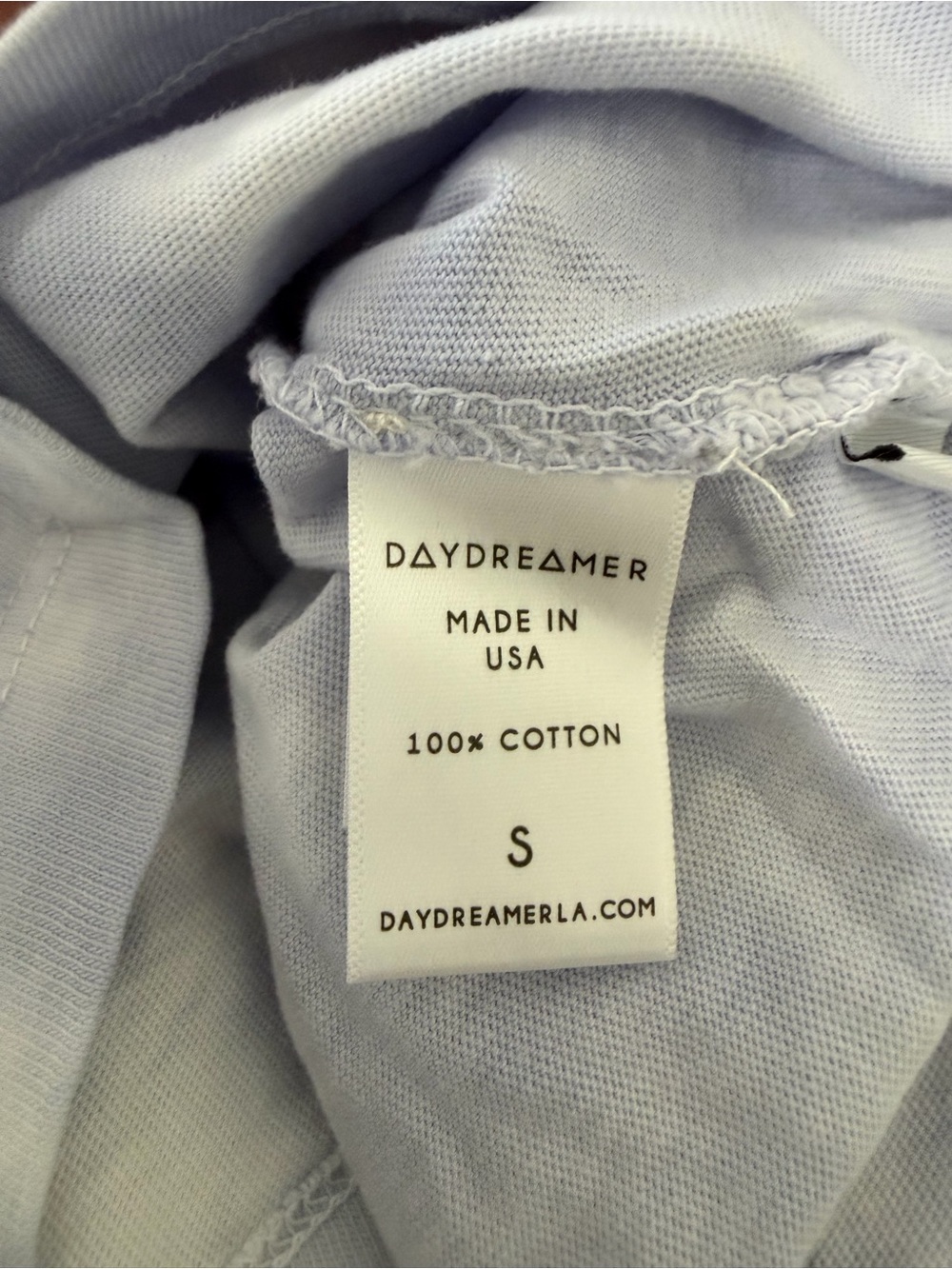 Daydreamer NoDoubt Lavender Tie-Dye Crewneck Shirt with Black Checkered Sleeves - Picture 7 of 7